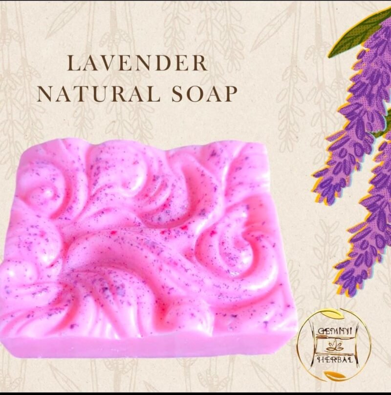 Transparent Lavender Soap with Real Flower Petals