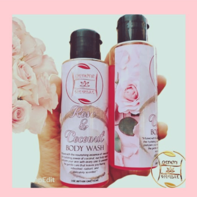 Rose & Coconut Body Wash With Vitamin E (120ml) - Image 2